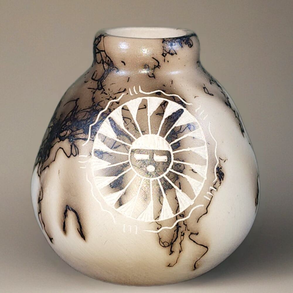 Authentic Navajo Horsehair Pottery Vase